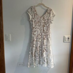 G Collection Elegant Cream Lace Dress Size Large